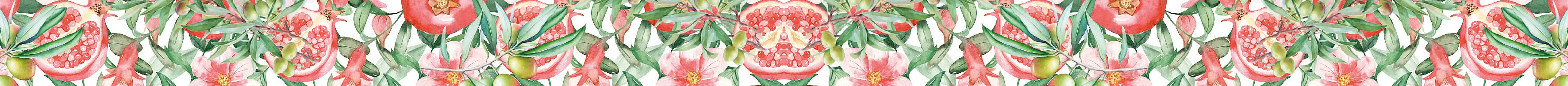 Illustrazione botanica della collezione Melograno e Olio di Oliva